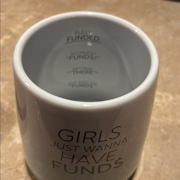 White and Blue Ceramic Accent Jar with Wooden Lid - Picture 3 of 5